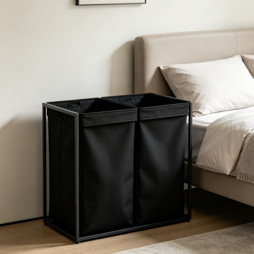 Dual Compartment Laundry Sorter Basket