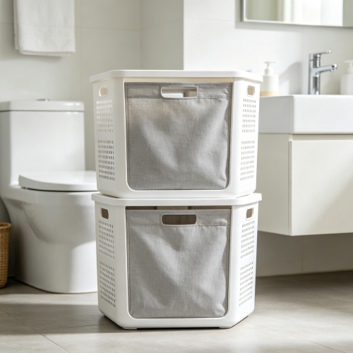Double Layer Laundry Hamper with Lid